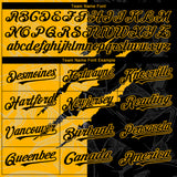 Custom Graffiti Pattern Black-Gold 3D Scratch Authentic Baseball Jersey