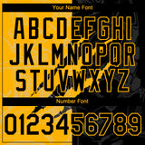 Custom Graffiti Pattern Black-Gold 3D Scratch Authentic Baseball Jersey