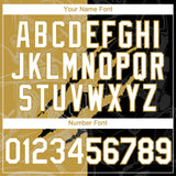 Custom Graffiti Pattern White Black-Old Gold 3D Scratch Authentic Baseball Jersey