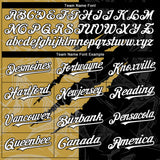 Custom Graffiti Pattern White Black-Old Gold 3D Scratch Authentic Baseball Jersey