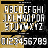 Custom Graffiti Pattern White Black-Old Gold 3D Scratch Authentic Baseball Jersey