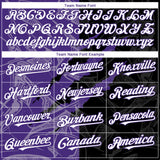 Custom Graffiti Pattern White Black-Purple 3D Scratch Authentic Baseball Jersey