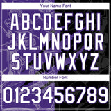 Custom Graffiti Pattern White Black-Purple 3D Scratch Authentic Baseball Jersey