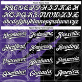 Custom Graffiti Pattern White Black-Purple 3D Scratch Authentic Baseball Jersey