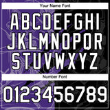 Custom Graffiti Pattern White Black-Purple 3D Scratch Authentic Baseball Jersey