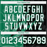 Custom Graffiti Pattern White Black-Kelly Green 3D Scratch Authentic Baseball Jersey