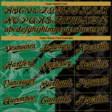 Custom Graffiti Pattern Black Kelly Green-Old Gold 3D Scratch Authentic Baseball Jersey