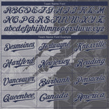 Custom Graffiti Pattern Navy Steel Gray-Gray 3D Scratch Authentic Baseball Jersey