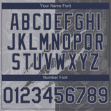 Custom Graffiti Pattern Navy Steel Gray-Gray 3D Scratch Authentic Baseball Jersey