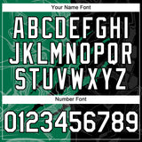 Custom Graffiti Pattern White Black-Kelly Green 3D Scratch Authentic Baseball Jersey