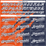 Custom Graffiti Pattern White Navy-Orange 3D Scratch Authentic Baseball Jersey