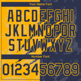 Custom Graffiti Pattern Navy-Gold 3D Scratch Authentic Baseball Jersey