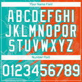 Custom Graffiti Pattern White Orange-Aqua 3D Scratch Authentic Baseball Jersey