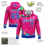 Custom Stitched Graffiti Pattern Thunder Blue-White 3D Hiphop Abstract Urban Street Art Sports Pullover Sweatshirt Hoodie