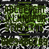 Custom Stitched Graffiti Pattern Black-Aurora Green 3D Abstract Grunge Art Sports Pullover Sweatshirt Hoodie