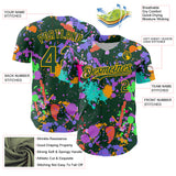Custom Graffiti Pattern Green-Gold Authentic Baseball Jersey