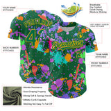 Custom Graffiti Pattern Kelly Green-Gold Authentic Baseball Jersey