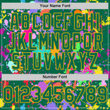 Custom Graffiti Pattern Kelly Green-Gold Authentic Baseball Jersey