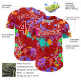 Custom Graffiti Pattern Red-White Authentic Baseball Jersey