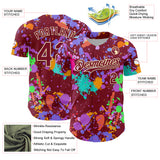 Custom Graffiti Pattern Crimson-Cream Authentic Baseball Jersey