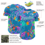 Custom Graffiti Pattern Panther Blue-White Authentic Baseball Jersey