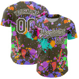 Custom Graffiti Pattern Olive-White Authentic Baseball Jersey