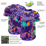 Custom Graffiti Pattern Purple-White Authentic Baseball Jersey