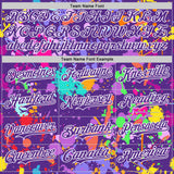 Custom Graffiti Pattern Purple-White Authentic Baseball Jersey