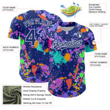 Custom Graffiti Pattern Royal-White Authentic Baseball Jersey