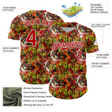 Custom Graffiti Pattern Red-White Splatter Authentic Baseball Jersey