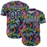 Custom Graffiti Pattern Navy-White Splatter Authentic Baseball Jersey