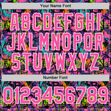 Custom Graffiti Pattern Pink-White Splatter Authentic Baseball Jersey