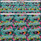 Custom Graffiti Pattern Teal-White Splatter Authentic Baseball Jersey
