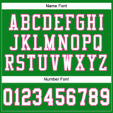 Custom Grass Green White-Pink Mesh Authentic Football Jersey