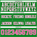 Custom Grass Green Pink-White Authentic Football Jersey