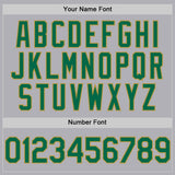 Custom Gray Kelly Green-Old Gold Mesh Authentic Throwback Baseball Jersey