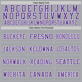 Custom Gray Purple-White Mesh Authentic Throwback Football Jersey