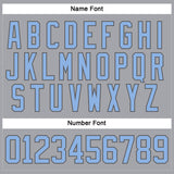 Custom Gray Light Blue-Steel Gray Hockey Lace Neck Jersey