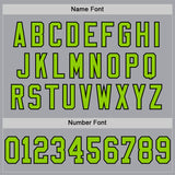 Custom Gray Neon Green-Black Mesh Authentic Throwback Football Jersey