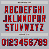 Custom Gray Red-Navy Authentic Baseball Jersey