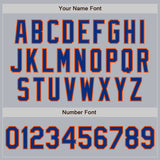 Custom Gray Royal-Orange Authentic Baseball Jersey