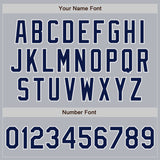 Custom Gray Navy-White Authentic Baseball Jersey