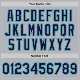 Custom Gray Navy-Teal Authentic Baseball Jersey