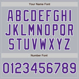 Custom Gray Purple-White Authentic Baseball Jersey