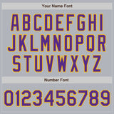 Custom Gray Purple-Gold Authentic Baseball Jersey