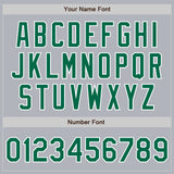 Custom Gray Kelly Green-White Authentic Baseball Jersey