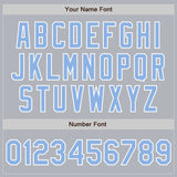 Custom Gray Light Blue-White Authentic Baseball Jersey