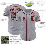 Custom Gray Red-Black Authentic Baseball Jersey