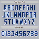 Custom Gray Royal-White Authentic Baseball Jersey