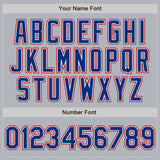 Custom Gray Royal-Red Authentic Baseball Jersey
